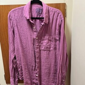 Abercrombie & Fitch 100% Linen ls Men's XL Purple Button-Down Shirt